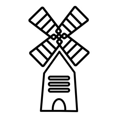 Çiftlik yel değirmeni simgesi, anahat stili