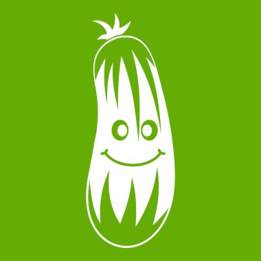 Taze gülümseyen salatalık simgesi yeşil