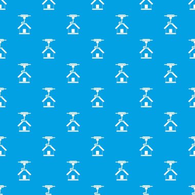 3D yazıcı Yazdırma ev desen kesintisiz mavi