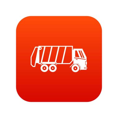 Çöp kamyonu simgesi dijital kırmızı