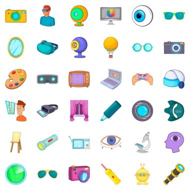 Göz Icons set, karikatür tarzı