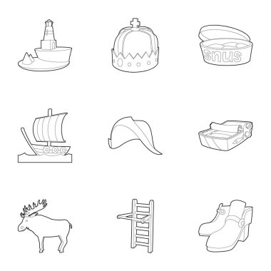 Scandinavia Icons set, anahat stili
