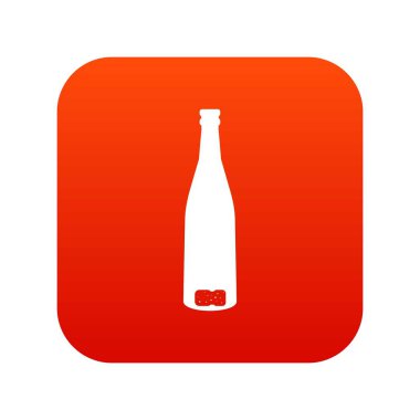 Boş şarap şişesi simgesi dijital kırmızı