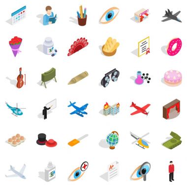 Meslek Icons set, izometrik stili