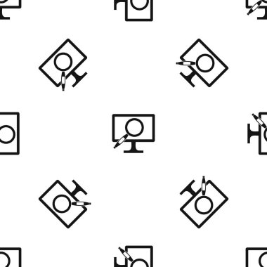 Bilgisayar monitörü Büyüteç desen sorunsuz siyah