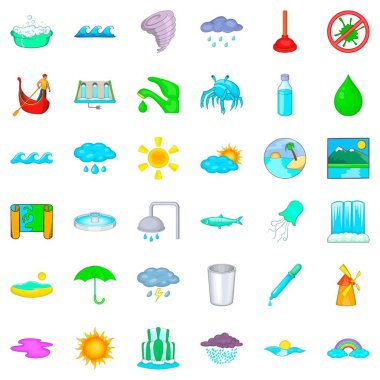 Su Icons set, karikatür tarzı