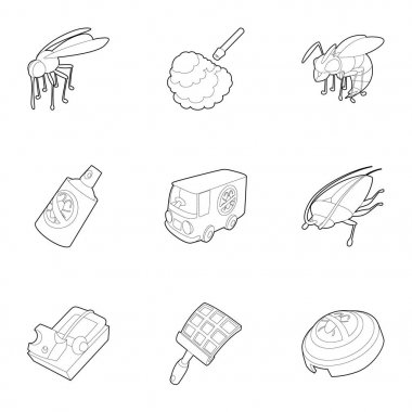 Haşere Icons set, anahat stili