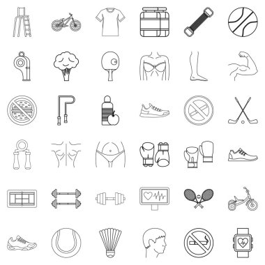 Sağlık Icons set, anahat stili