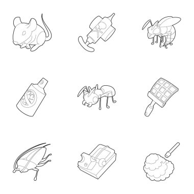 Böcek Icons set, anahat stili