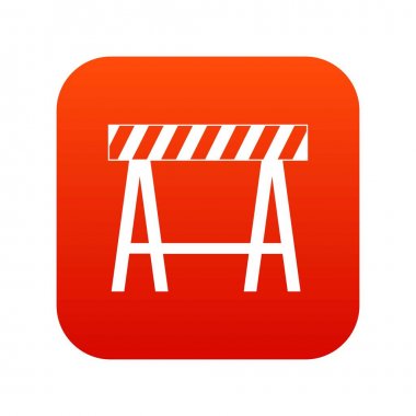 Trafik bariyeri simgesi dijital kırmızı