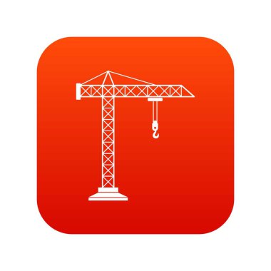 İnşaat vinç simgesi dijital kırmızı
