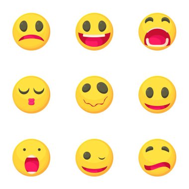 İfadeler Icons set, karikatür tarzı