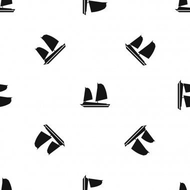 Vietnamca önemsiz tekne desen sorunsuz siyah