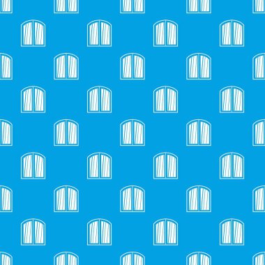 Kemerli beyaz pencere çerçeve desen kesintisiz mavi