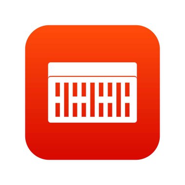 Bir bina tuğla simgesi dijital kırmızı