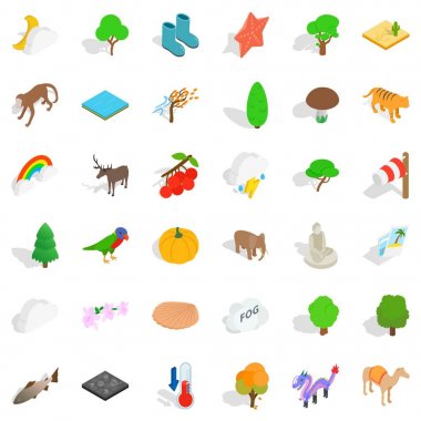 Hayvan Icons set, izometrik stili