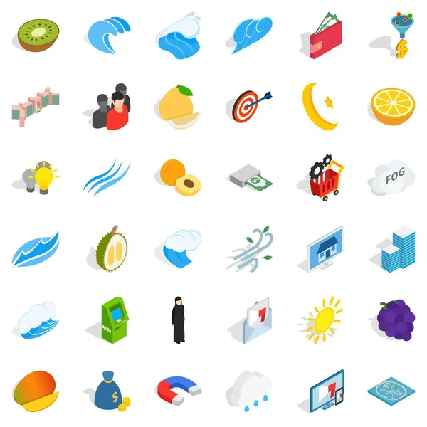 Evrensel Icons set, izometrik stili