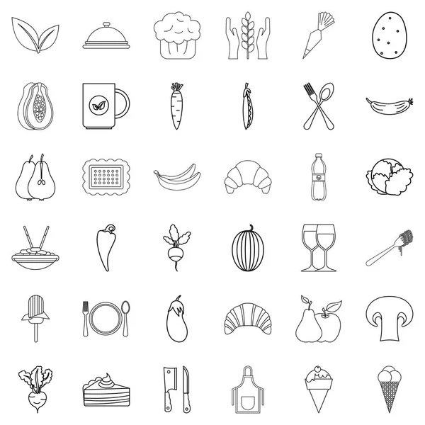 Vejetaryen Icons set, anahat stili