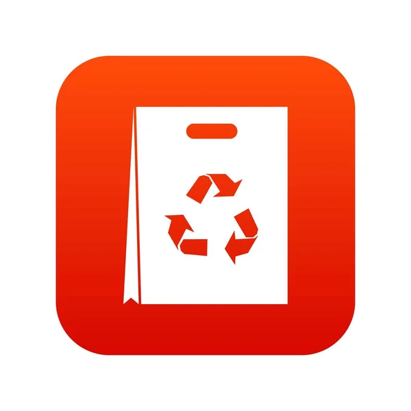 パッケージ リサイクル アイコン デジタル赤 — ストックベクタ