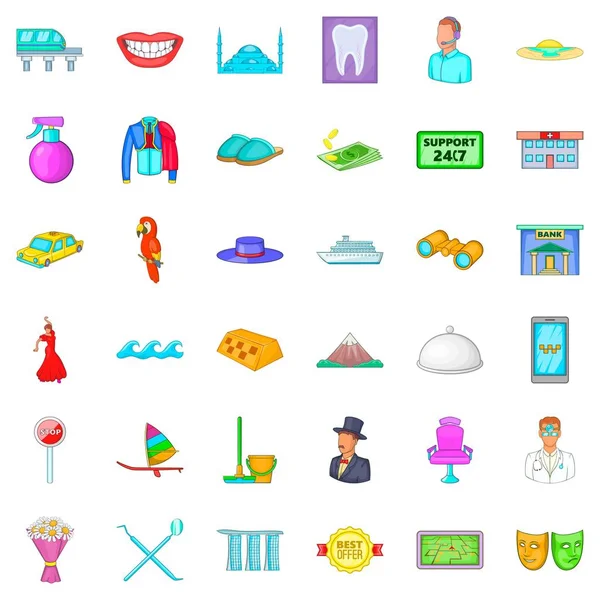 Icons set, karikatür tarzı ziyaret