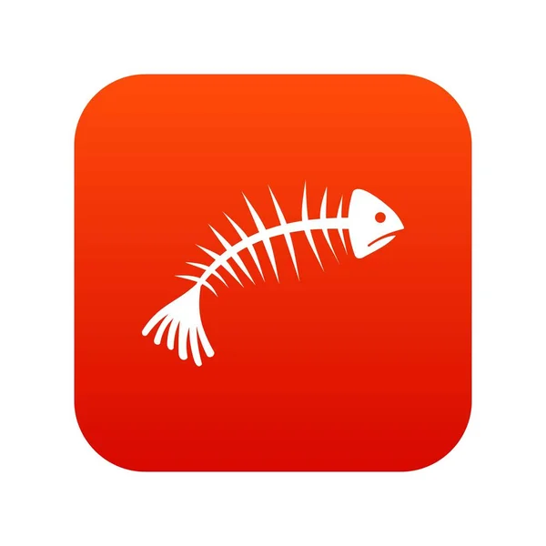 Fischgräten Symbol digital rot — Stockvektor