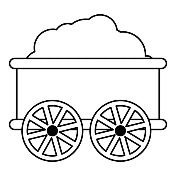 Trein wagon pictogram, Kaderstijl — Stockvector