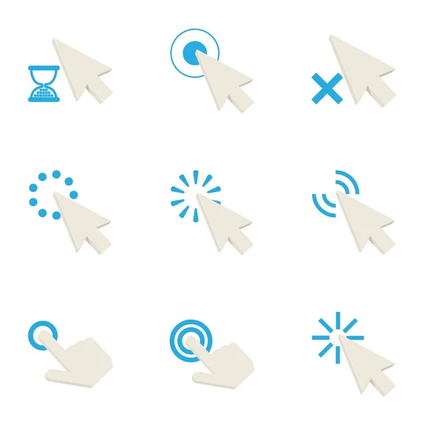 Conjunto de ícones de cursor, estilo cartoon —  Vetores de Stock