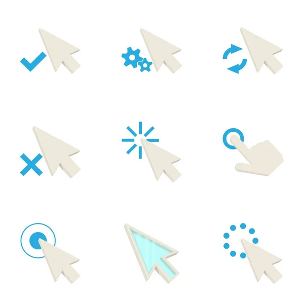 Muis cursor iconen set, cartoon stijl — Stockvector