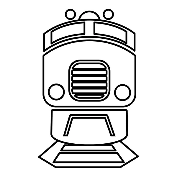 Trein pictogram, Kaderstijl — Stockvector