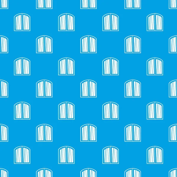 Weißes Fenster gewölbtes Rahmenmuster nahtlos blau — Stockvektor