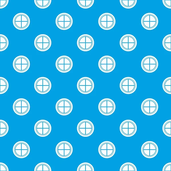 Blanco redondo patrón de ventana sin costura azul — Archivo Imágenes Vectoriales