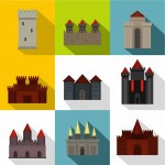 set of castles and towers — Stock Vector © Dr.PAS #6260682