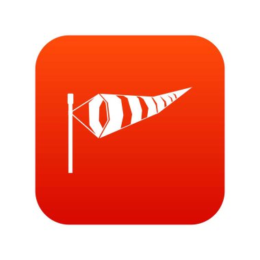 Rüzgâr tulumu simgesine dijital kırmızı