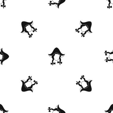 Kız Hollandalı desen sorunsuz siyah