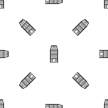 Hollanda evleri desen sorunsuz siyah