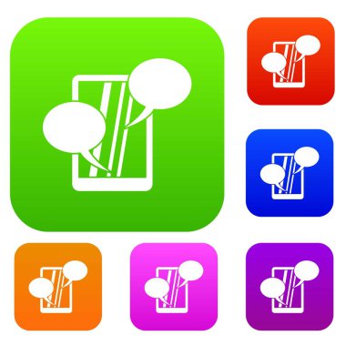 Telefonda konuşma balonu koleksiyonu ayarla