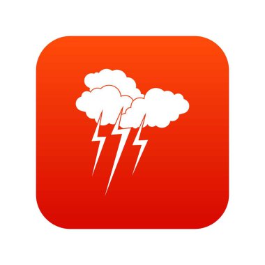 Lightning'ler simgesi dijital kırmızı bulut