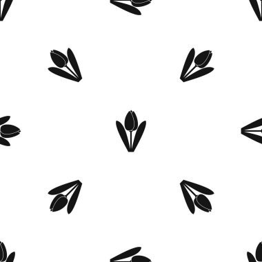 Lale deseni sorunsuz siyah