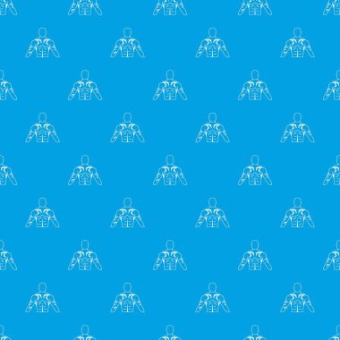 Kaslı adam dövme deseni kesintisiz mavi