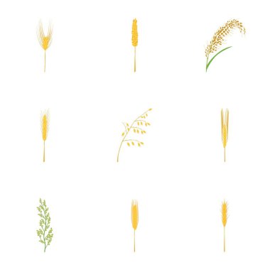 Tahıl tahıl simgeler ayarla, tarzı çizgi film