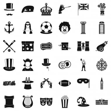 Silindir şapka Icons set, basit tarzı