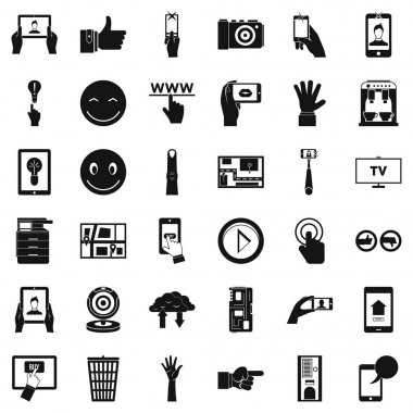 Aracı Icons set, basit tarzı