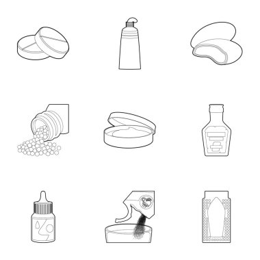 Eczane Icons set, anahat stili