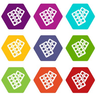 Paket simgesi hap renk altı yüzlü ayarla