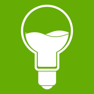 Ampul simgesi yeşil içinde mavi su ile