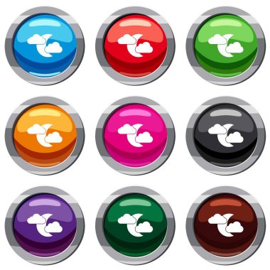 Ay ve bulutlar 9 koleksiyonu ayarla