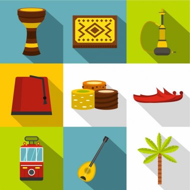 Türkiye'nin simge seti, düz stil