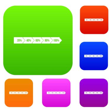 Yüzde ok Infographic koleksiyonu ayarla