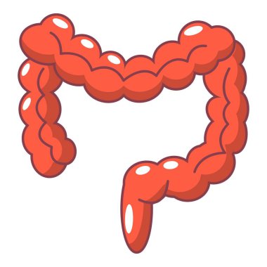 İnsan kalın bağırsak simgesi, karikatür tarzı