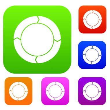 Diyagram pasta grafiği oklarla koleksiyonu ayarla